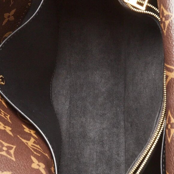 Louis Vuitton Black Leather and Monogram Coated Canvas Double V Bag - Picture 11 of 12